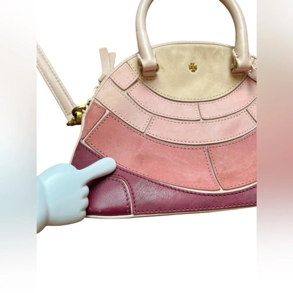 Tory Burch Womens Leather Crossbody Shoulder Bag Light Pink Seashell red - Picture 8 of 16